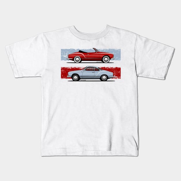 Classic beautifull sports car in both Roadster and Coupe version Kids T-Shirt by jaagdesign